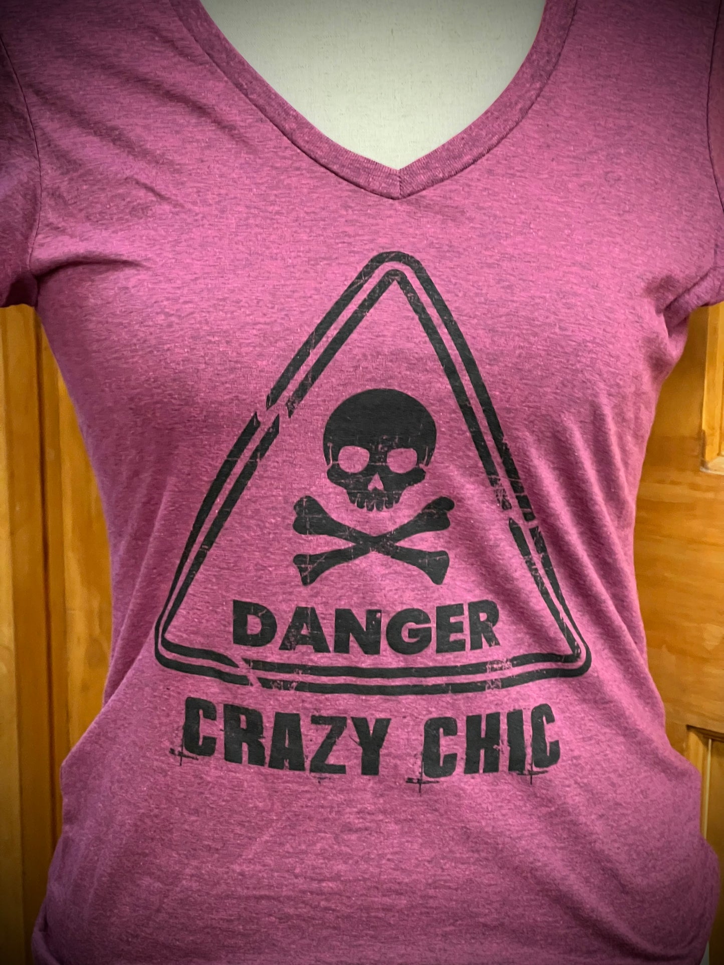 "Danger" V-Neck T-Shirt
